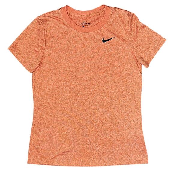 The Nike Tee Dri-FIT Swoosh Logo Orange Athletic T-Shirt Big Kids' Boys Small - Picture 1 of 6